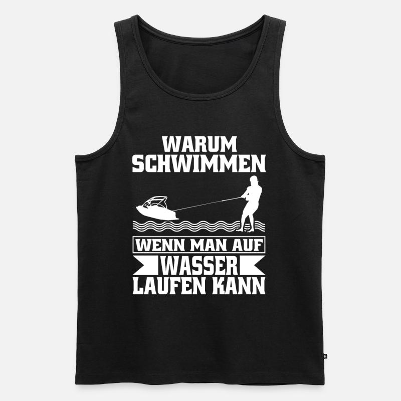 Wasserski - Männer Premium Bio Tank Top - Schwarz