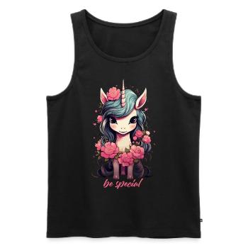 Cute Cute Unicorn - Be Special - Men's Premium Organic Tank Top - black - Front - Michal (187cm)