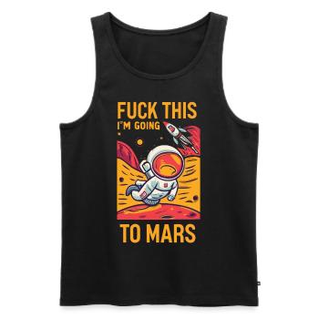 Lustiger Spruch Fuck This I’m Going To Mars - Débardeur bio Premium Homme - noir - Devant - AI Model Male 178 light (178cm)