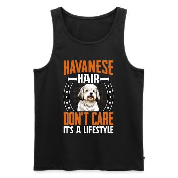 Havanese Hair don't care it's a lifestyle - Men's Premium Organic Tank Top - black - Front - AI Model Male 178 light (178cm)