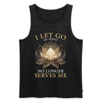 Mystical Lotus Zen Meditation Quote Yoga Hinduism - Männer Premium Bio Tank Top - Schwarz - Vorne - Michal (187cm)