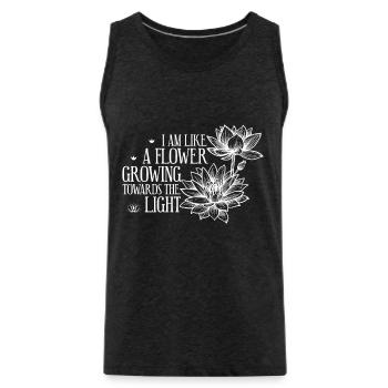 Lotus Flower Buddhism Quote Spiritual Meditation Y - Männer Premium Bio Tank Top - Anthrazit - Vorne - Alexander (188cm)