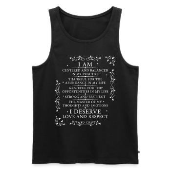 Positive Affirmation Flower Ornament Inspirational - Männer Premium Bio Tank Top - Schwarz - Vorne - Michal (187cm)