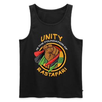 Rastafari Ethiopian Flag Reggae Roots Rastafari - Männer Premium Bio Tank Top - Schwarz - Vorne - Michal (187cm)