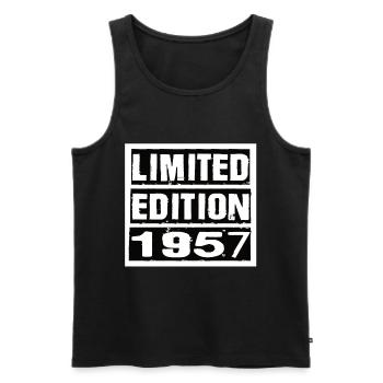 Limited Edition 1957 Geburtstag 1957 Vintage Retro - Männer Premium Bio Tank Top - Schwarz - Vorne - Michal (187cm)