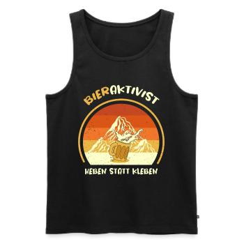 Bieraktivist Heben statt Kleben - Männer Premium Bio Tank Top - Schwarz - Vorne - Michal (187cm)
