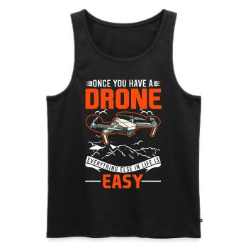 Drone Drone Pilot Quadcopter - Débardeur bio Premium Homme - noir - Devant - AI Model Male 178 light (178cm)