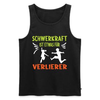 Trampolin springen Outdoor Indoor - Männer Premium Bio Tank Top - Schwarz - Vorne - AI Model Male 178 light (178cm)