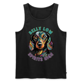 Dog Saying Dachshund Design pour les amoureux des chiens - Débardeur bio Premium Homme - noir - Devant - Michal (187cm)