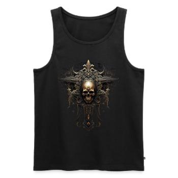 Gotisches Kreuz Goths Design Viktorianisch - Männer Premium Bio Tank Top - Schwarz - Vorne - AI Model Male 178 light (178cm)