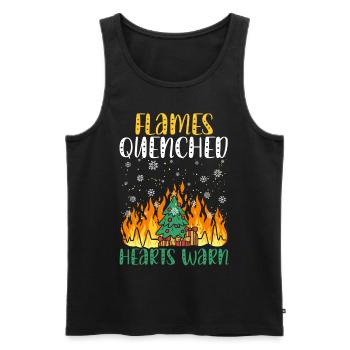 Flames Extinguished Hearts Warm Fire Fighting Wei - Men's Premium Organic Tank Top - black - Front - AI Model Male 178 light (178cm)