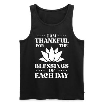 Lotus Zen Buddhism Yoga Meditation Buddhist - Männer Premium Bio Tank Top - Schwarz - Vorne - Michal (187cm)