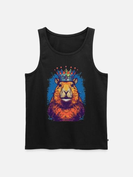 Capybara avec capybara couronne - Débardeur bio Premium Homme - noir