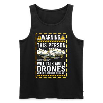 Drone Drone Pilot Quadcopter - Débardeur bio Premium Homme - noir - Devant - AI Model Male 178 light (178cm)