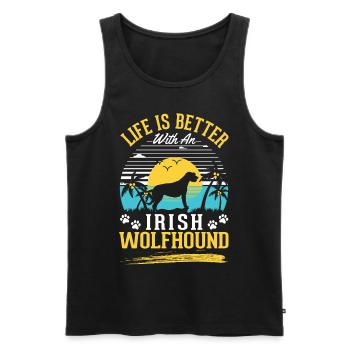 Irischer Wolfshund Irish Wolfhound - Männer Premium Bio Tank Top - Schwarz - Vorne - AI Model Male 178 light (178cm)