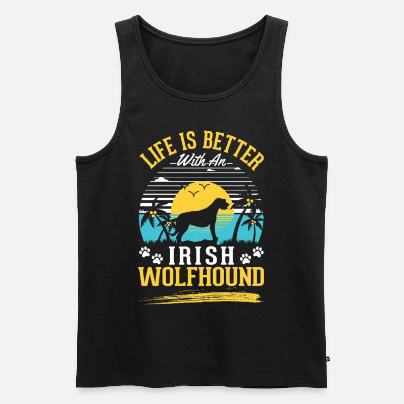 Irischer Wolfshund Irish Wolfhound - Männer Premium Bio Tank Top - Schwarz