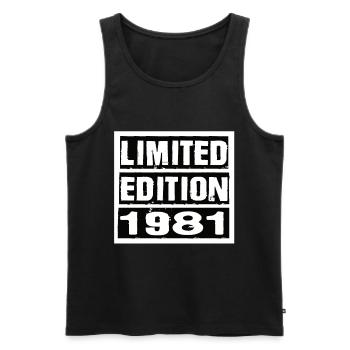 Limited Edition 1981 Geburtstag 1981 Vintage Retro - Männer Premium Bio Tank Top - Schwarz - Vorne - AI Model Male 178 light (178cm)