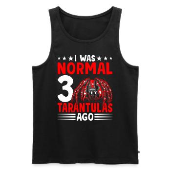 J’étais normal devant 3 tarentules tarentules - Débardeur bio Premium Homme - noir - Devant - Michal (187cm)