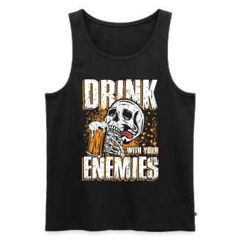 Drink with your enemies - Men's Premium Organic Tank Top - black - Front - Michal (187cm)