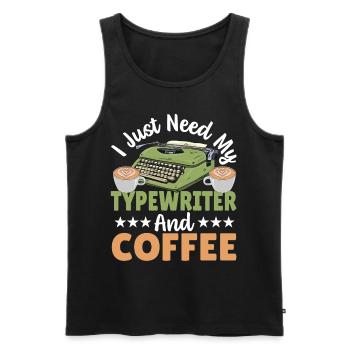 Schreibmaschinenautor Ich brauche nur meine - Männer Premium Bio Tank Top - Schwarz - Vorne - AI Model Male 178 light (178cm)