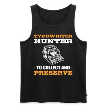 Schreibmaschinenjäger zum Sammeln und Bewahren - Männer Premium Bio Tank Top - Schwarz - Vorne - AI Model Male 178 light (178cm)