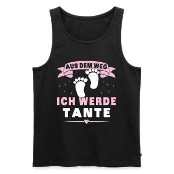 Aus dem Weg ich werde Tante für Schwangerschünen - Männer Premium Bio Tank Top - Schwarz - Vorne - Michal (187cm)