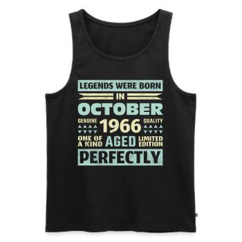 57th Birthday October Vintage 1966 Vintage - Men's Premium Organic Tank Top - black - Front - Michal (187cm)