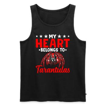 The heart belongs to the tarantula owner - Men's Premium Organic Tank Top - black - Front - AI Model Male 178 light (178cm)