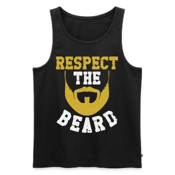 Beard Lover Bearded Man Respect - Men's Premium Organic Tank Top - black - Front - Michal (187cm)