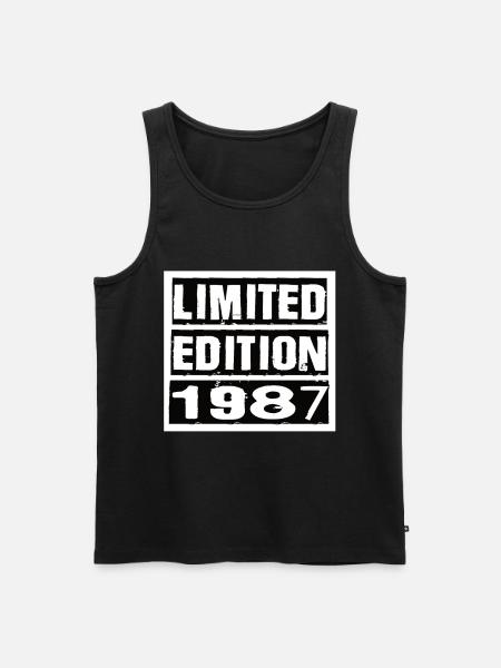 Edycja limitowana 1987 Urodziny 1987 Vintage Retro - Ekologiczny tank top męski Premium - czarny