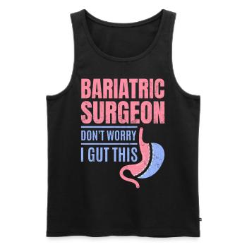Funny stomach - Men's Premium Organic Tank Top - black - Front - Michal (187cm)