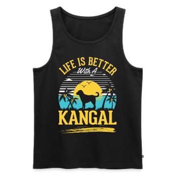 La vie est meilleure avec un Kangal - Débardeur bio Premium Homme - noir - Devant - Michal (187cm)