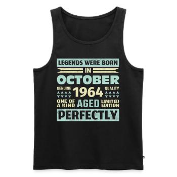 59th Birthday October Vintage 1964 Vintage - Men's Premium Organic Tank Top - black - Front - Michal (187cm)