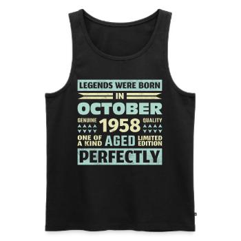 65th Birthday October Vintage 1958 Vintage - Men's Premium Organic Tank Top - black - Front - AI Model Male 178 light (178cm)