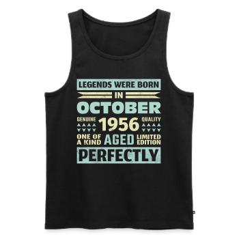 67th Birthday October Vintage 1956 Vintage - Men's Premium Organic Tank Top - black - Front - AI Model Male 178 light (178cm)