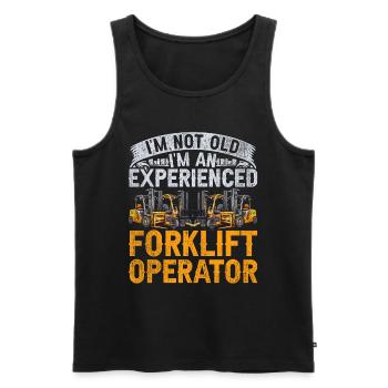 Forklift driver Forklift driver - Men's Premium Organic Tank Top - black - Front - AI Model Male 178 light (178cm)