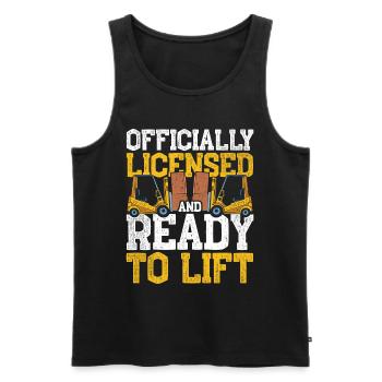 Forklift driver - Men's Premium Organic Tank Top - black - Front - AI Model Male 178 light (178cm)
