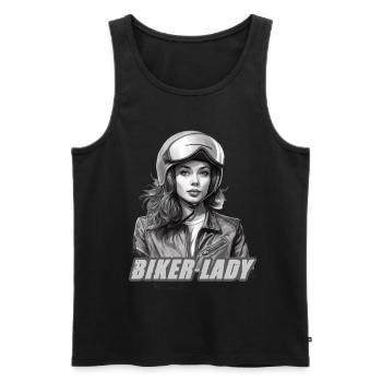 Motorradfahrerin Motorrad für eine - Männer Premium Bio Tank Top - Schwarz - Vorne - Michal (187cm)