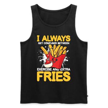 Exercise And Extra Fries Calisthenics - Männer Premium Bio Tank Top - Schwarz - Vorne - Michal (187cm)