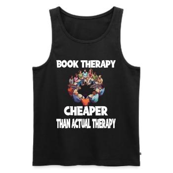 Book Therapy Cheaper Than Actual Therapy - Männer Premium Bio Tank Top - Schwarz - Vorne - Michal (187cm)