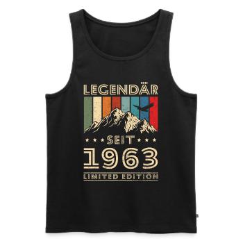 Legendär seit 1963 Vintage Geschenk - Männer Premium Bio Tank Top - Schwarz - Vorne - AI Model Male 178 light (178cm)