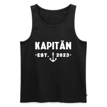 Bootsführerschein bestanden 2023 Kapitän Geschenk - Männer Premium Bio Tank Top - Schwarz - Vorne - Michal (187cm)