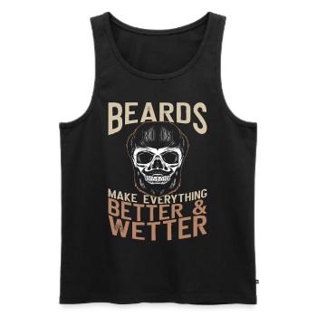 Beard Lover Bearded Man Beards - Men's Premium Organic Tank Top - black - Front - AI Model Male 178 light (178cm)