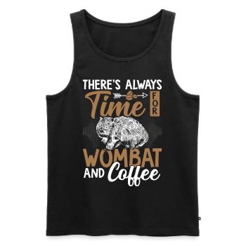 Time for wombat and coffee Australian animals - Men's Premium Organic Tank Top - black - Front - Michal (187cm)