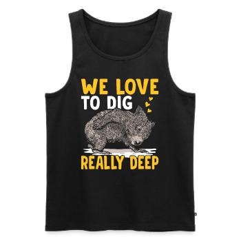 Dig Really Deep Wombat Australian Animals - Men's Premium Organic Tank Top - black - Front - Michal (187cm)