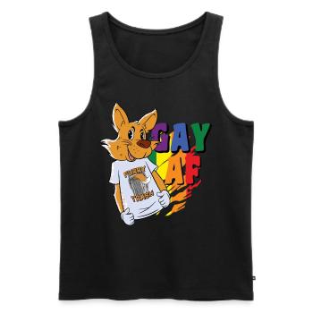 Gay AF LGBTQ Furries Fursuit Fursona Fox Furry Fan - Männer Premium Bio Tank Top - Schwarz - Vorne - AI Model Male 178 light (178cm)