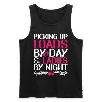 Forklift driver Forklift driver - Men's Premium Organic Tank Top - black - Front - AI Model Male 178 light (178cm)