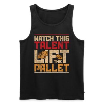 Forklift driver Forklift driver - Men's Premium Organic Tank Top - black - Front - AI Model Male 178 light (178cm)