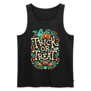 Trick or Treat Joyeux Halloween - Débardeur bio Premium Homme - noir - Devant - AI Model Male 178 light (178cm)