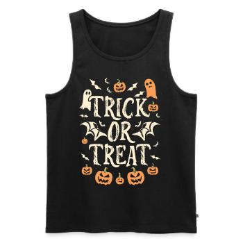 Trick or Treat Joyeux Halloween - Débardeur bio Premium Homme - noir - Devant - AI Model Male 178 light (178cm)